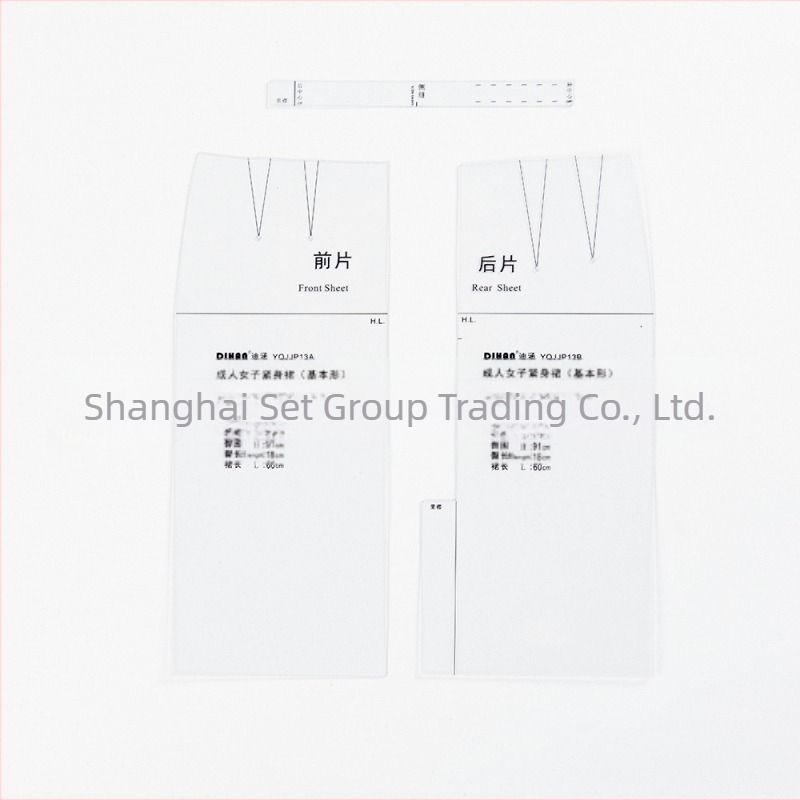 DIHAN 1:3 Rochie sheath pentru femei, prototip șablon în stilul culturii japoneze; plastic transparent