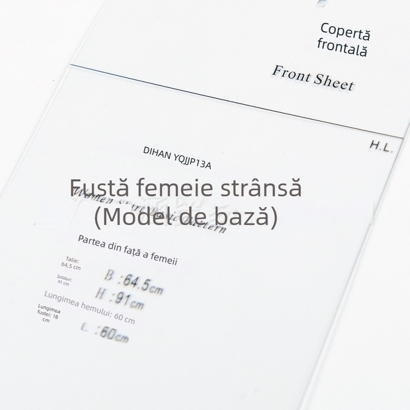 DIHAN 1:3 Rochie sheath pentru femei, prototip șablon în stilul culturii japoneze; plastic transparent