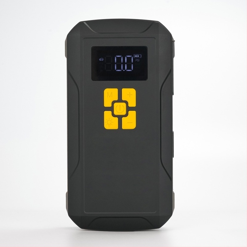 Pompa de aer pentru mașină cu power bank, compresor electric multifuncțional pentru anvelope, sursă de pornire de urgență pentru exterior – toate într-un singur dispozitiv