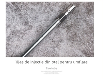 Pompa manuală cu duză aer cotită — HANGTETE, din fier, model Elbow air nozzle, presiune aer 1,6 MPa, pentru bicicletă
