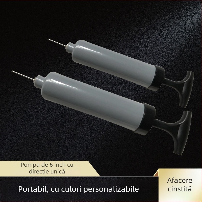 Pompă manuală tip Y pentru mingi — model Y-type, ventil cu gură largă, corp din plastic, ac de umflat inclus