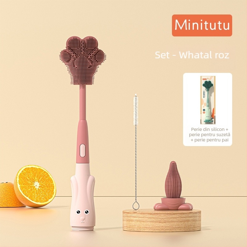 Set Minitutu pentru curățarea biberonelor din silicon, cu cutie de depozitare, pentru călătorii