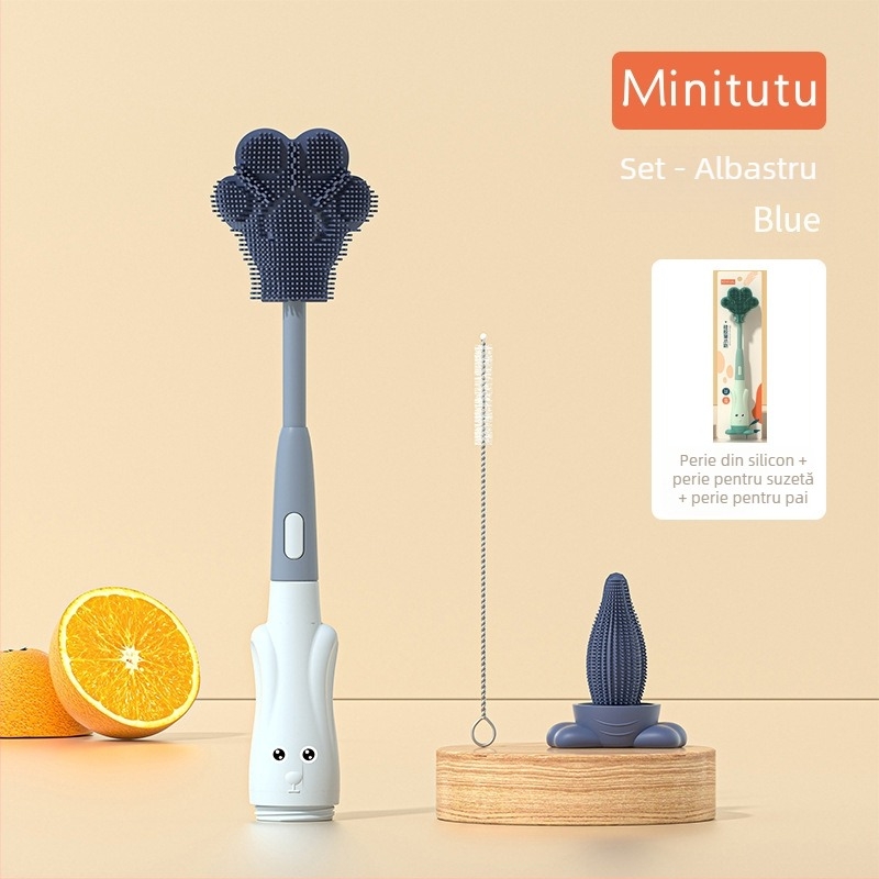 Set Minitutu pentru curățarea biberonelor din silicon, cu cutie de depozitare, pentru călătorii