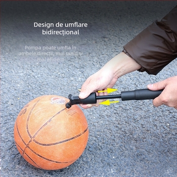 Pompa manuală MP19 reglabile pentru mingi, cu 2 ace de aer, lungime 190 mm