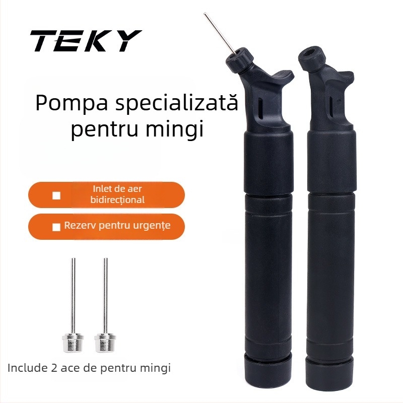 Pompa manuală MP19 reglabile pentru mingi, cu 2 ace de aer, lungime 190 mm