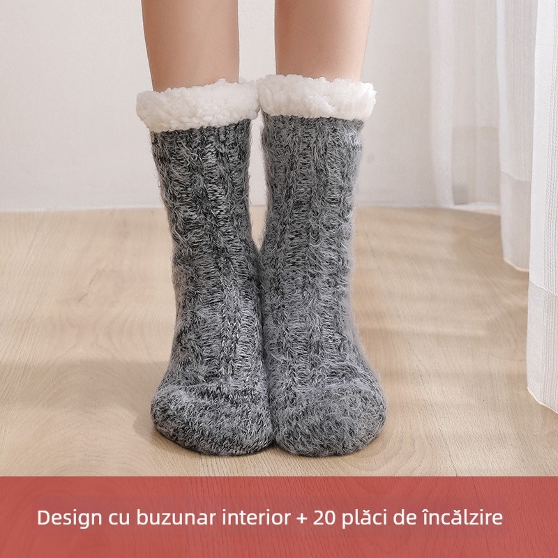 Papuci de casă încălziți USB – partea superioară din bumbac, unisex, pentru casă, potriviți pentru dormit