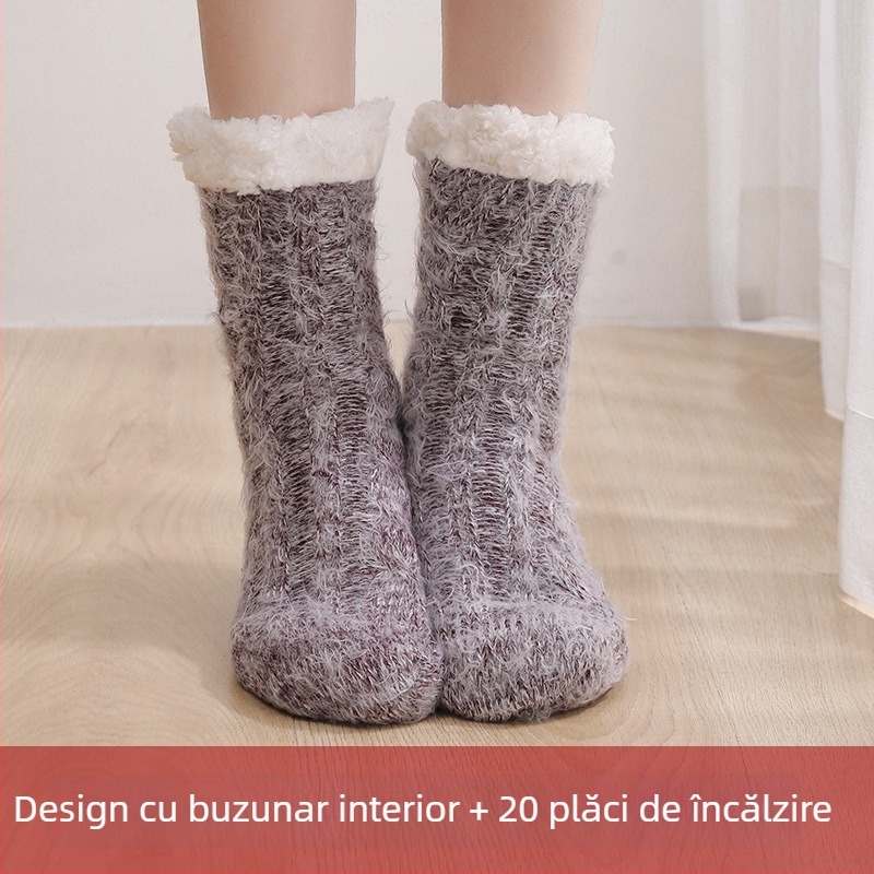 Papuci de casă încălziți USB – partea superioară din bumbac, unisex, pentru casă, potriviți pentru dormit