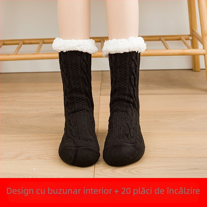 Papuci de casă încălziți USB – partea superioară din bumbac, unisex, pentru casă, potriviți pentru dormit