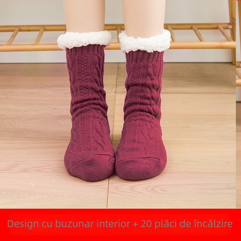 Papuci de casă încălziți USB – partea superioară din bumbac, unisex, pentru casă, potriviți pentru dormit