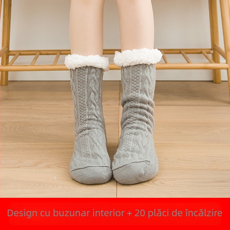 Papuci de casă încălziți USB – partea superioară din bumbac, unisex, pentru casă, potriviți pentru dormit