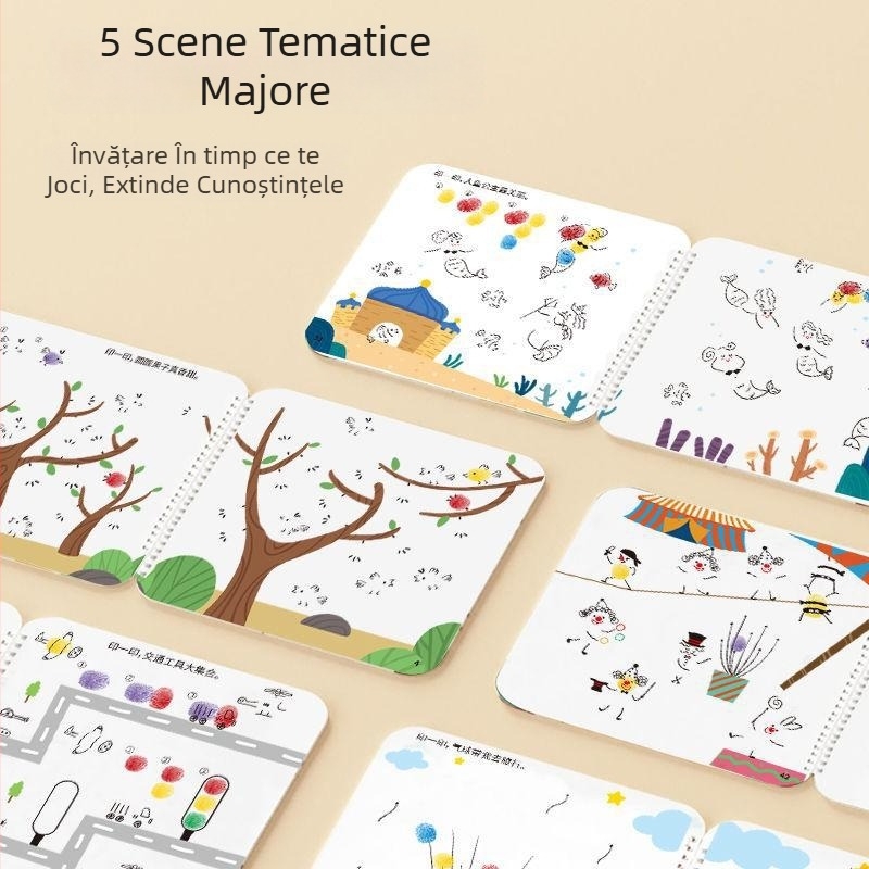 Chengyu Kit portabil de pictură cu degetele, cu instrumente de ștampilare, vopsea pe bază de apă, capacitate 100, pachet pentru pictură cu degetele, destinat picturii cu acuarelă