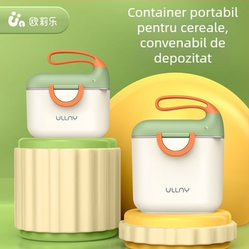 Cutie pentru lapte praf cu dublu compartiment, design portabil, sigilată și rezistentă la umezeală, potrivită pentru copii 0–1 ani