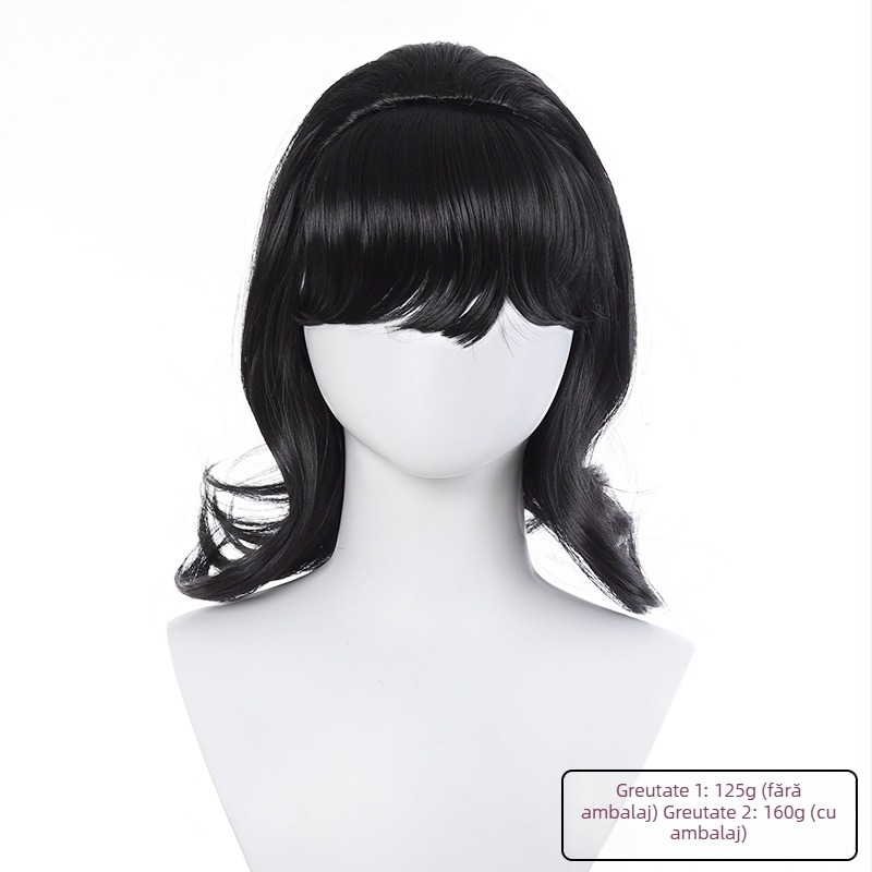 Perucă lungă, buclată, DM901, breton, coroană înaltă, fibre rezistente la temperatură, mecanism de fabricație