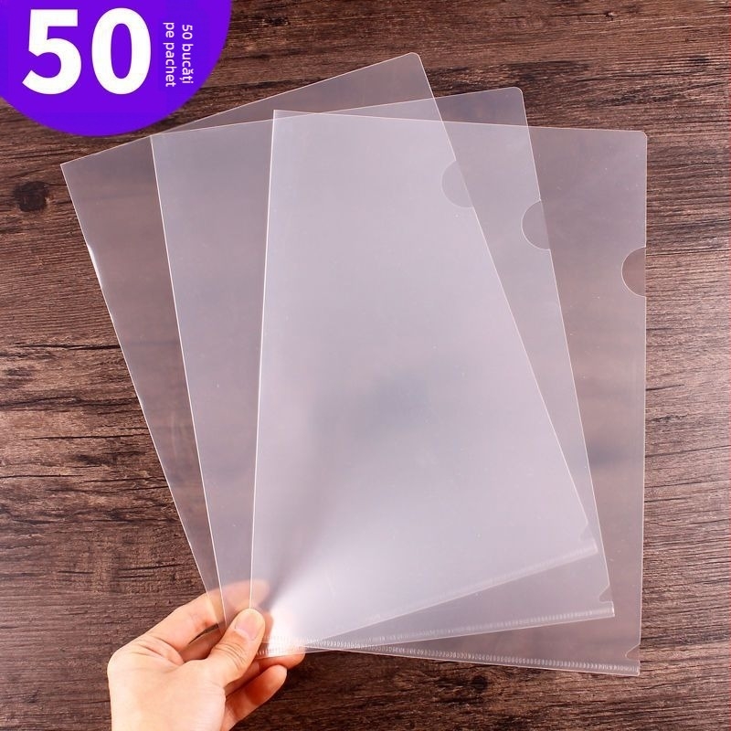 Dosar plastic în formă de L, cu buzunare de inserție, pentru o singură pagină