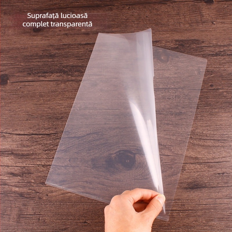 Dosar plastic în formă de L, cu buzunare de inserție, pentru o singură pagină