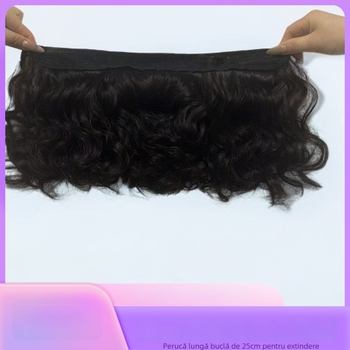 Accesoriu pentru perucă compatibil cu pălărie, segment de volum pentru perucă, fibră rezistentă la temperatură, pentru femei; model: perucă buclată; nu poate fi vopsită sau tratată permanent.