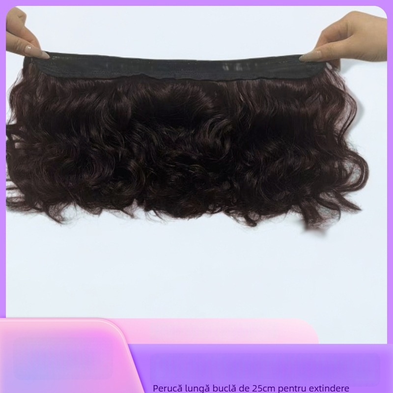 Accesoriu pentru perucă compatibil cu pălărie, segment de volum pentru perucă, fibră rezistentă la temperatură, pentru femei; model: perucă buclată; nu poate fi vopsită sau tratată permanent.