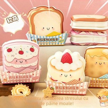 Yanshe Notebook creativ de stres cu desene animate, design drăguț cu inimă și formă specială; ambalaje 16/64/128