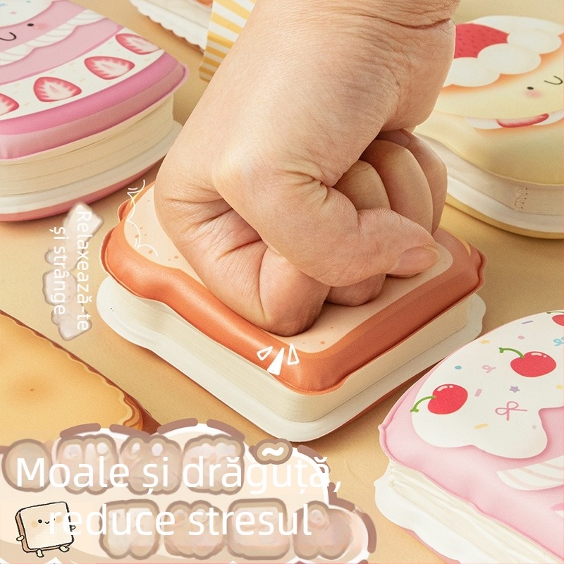 Yanshe Notebook creativ de stres cu desene animate, design drăguț cu inimă și formă specială; ambalaje 16/64/128