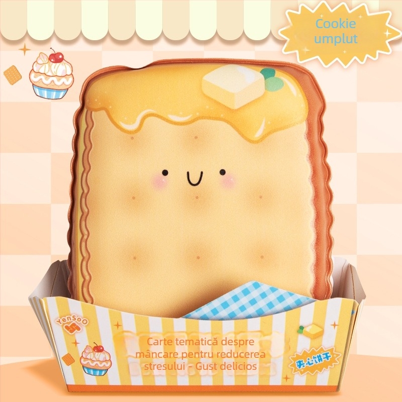 Yanshe Notebook creativ de stres cu desene animate, design drăguț cu inimă și formă specială; ambalaje 16/64/128