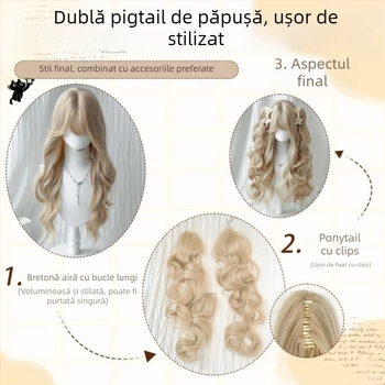 Senyue perucă, păr cu fir rezistent la temperaturi înalte, bucle lungi, lungime lungă, model DM891-88