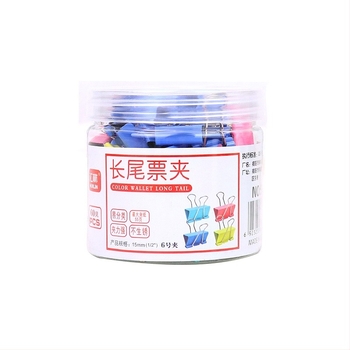 Clipuri pentru documente Huilin, metal; Fabricat de Jieyang Rongcheng District Huilin Stationery Factory.