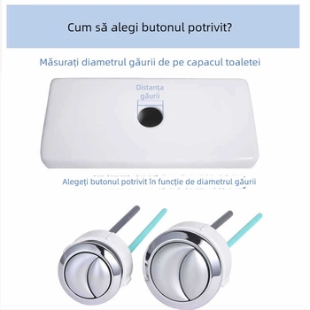 Buton de spălare pentru toaletă, universal pentru rezervor, ABS, Kunwu, compatibil cu American Standard, Geboli, Toto, Kohler, stil modern minimalist, apăsați pentru funcționare
