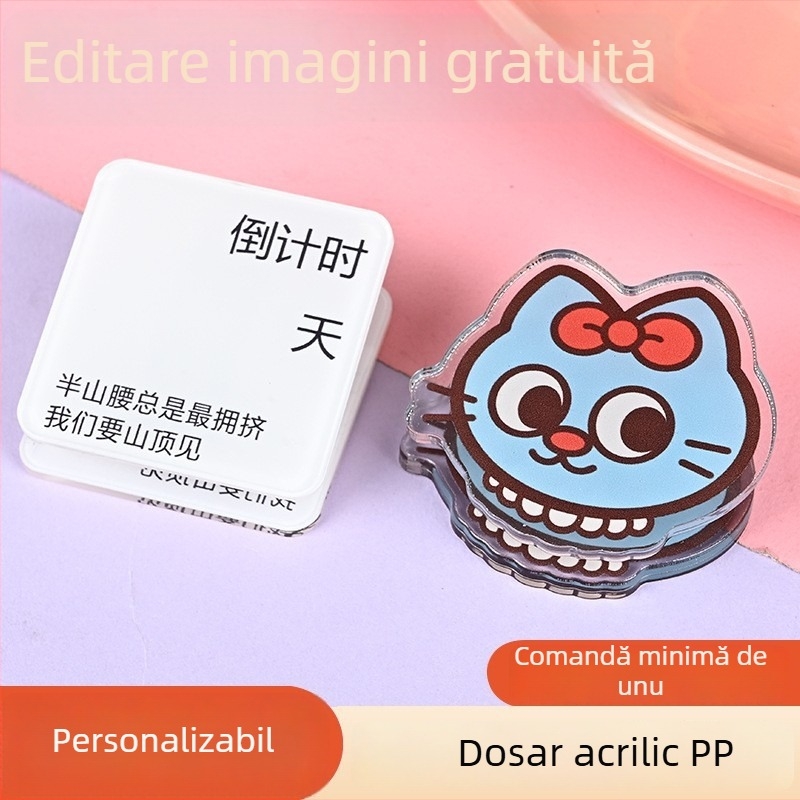 Clip acrilic pentru agendă, dublufață, accesorii desen animate pentru planer