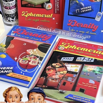 Jurnal Supremacy – Legare cu adeziv, stil retro nostalgic, 80 de pagini, hârtie 100 g din pulpă brută de lemn
