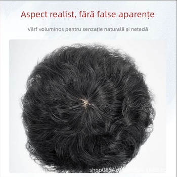 Perucă pentru femei, păr natural uman, scurt bucle, aspect natural, breton drept sau înclinat