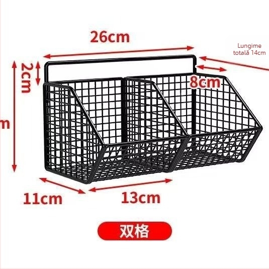 Raft de bucătărie montat pe perete pentru ceapă, ghimbir și usturoi — oțel carbon, fără găuri, multifuncțional, suport de perete cu coș de scurgere, stil Nordic