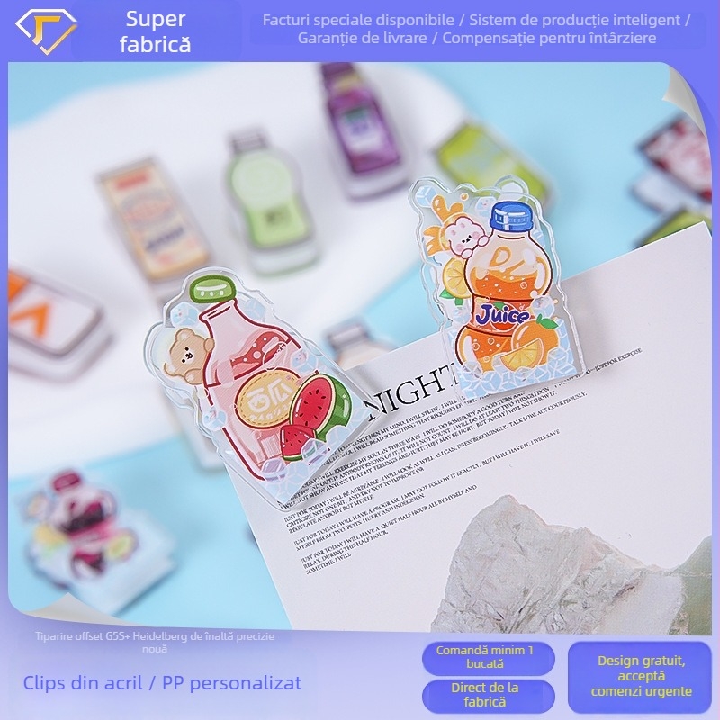 Stupid Bird clip acrilic pentru birou, clips de legare pentru fișe cu foi