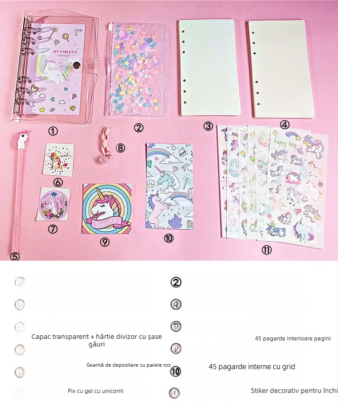 Caiet ZK025, cu legătură cu foi detașabile, copertă PVC, hârtie forestieră, 140 g/m²