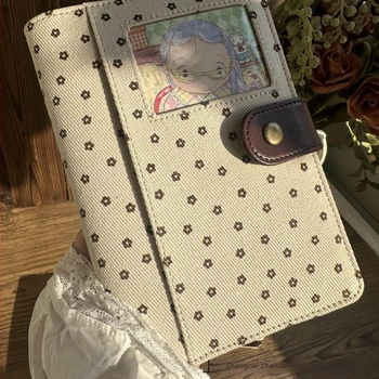 Caiet în stil coreean cu 6 găuri, foi despicate, interior PVC, 50 de pagini, jurnal de călătorie pentru femei