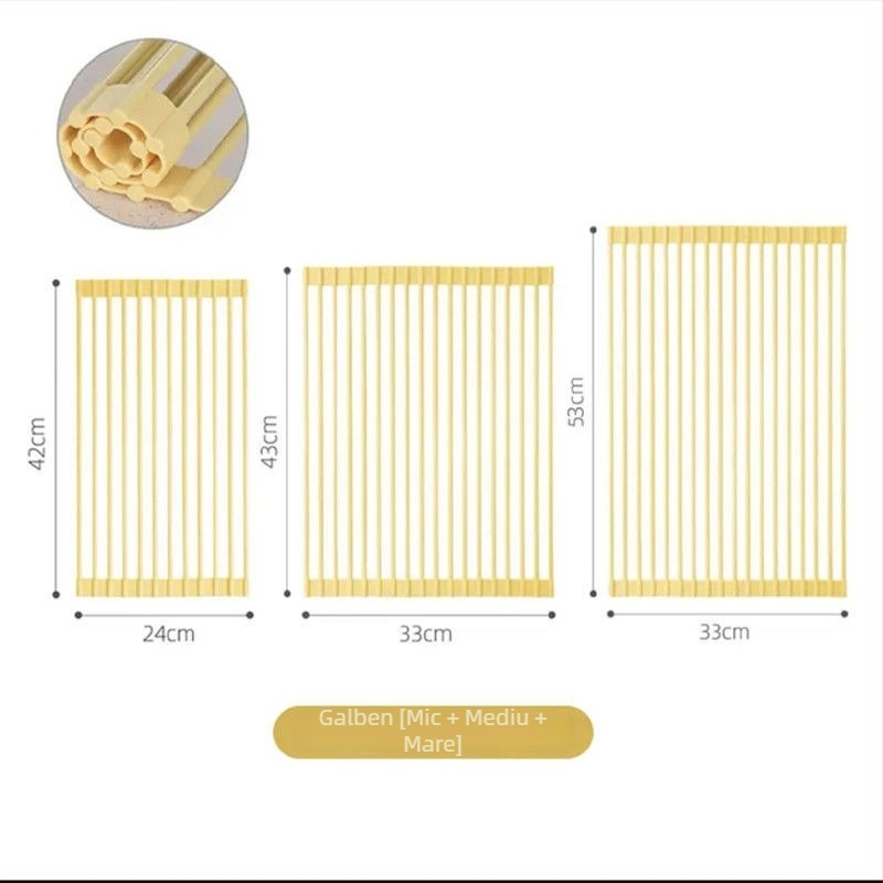 Raft de drenaj din silicon pentru vase – pliabil, montaj pe perete, stil modern minimalist