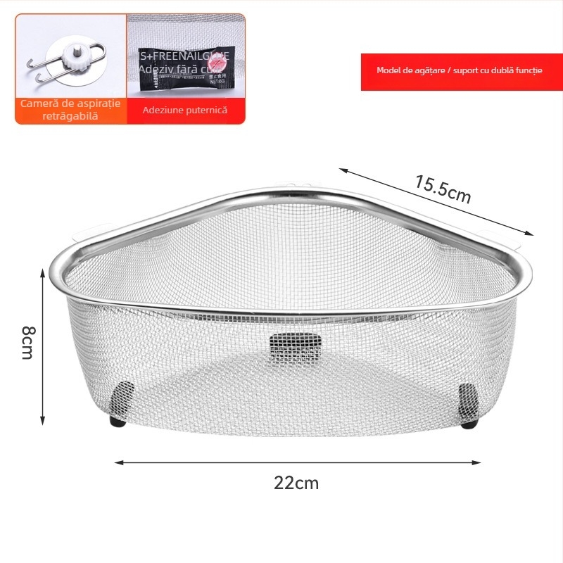 Coș de scurgere pentru chiuvetă din oțel inoxidabil – Filtrare apă, Fire Goose, Model 201