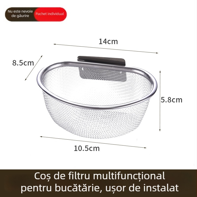 Coș de scurgere pentru chiuvetă din oțel inoxidabil – Filtrare apă, Fire Goose, Model 201