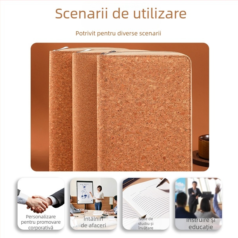 Caiet cu foi detașabile, cu fermoar, spațiu pentru fotografii și chitanțe, hârtie Dowling, 80 gsm, 50-100 pagini, imprimare logo disponibilă