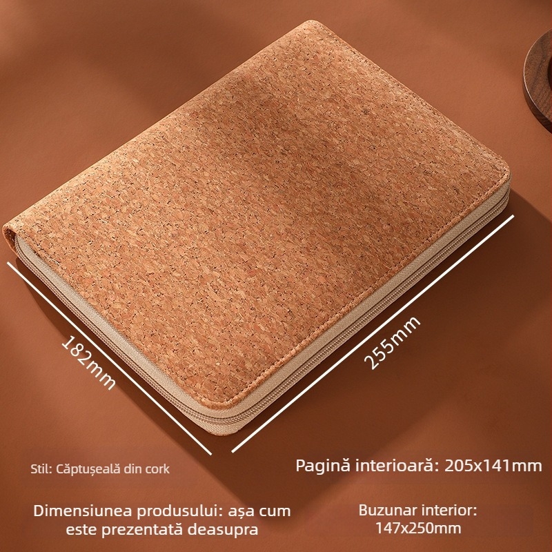 Caiet cu foi detașabile, cu fermoar, spațiu pentru fotografii și chitanțe, hârtie Dowling, 80 gsm, 50-100 pagini, imprimare logo disponibilă