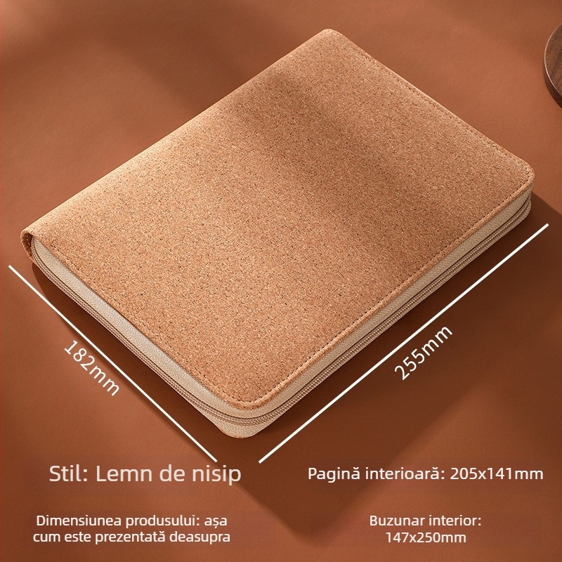 Caiet cu foi detașabile, cu fermoar, spațiu pentru fotografii și chitanțe, hârtie Dowling, 80 gsm, 50-100 pagini, imprimare logo disponibilă