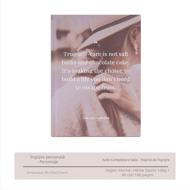 Fifun Jurnal de Recunoștință — legare cu adeziv, Dowling hârtie 100 g, 90 pagini, model Gratitude diary