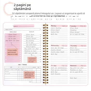 Bloc de notițe cu legare prin spirală și copertă PP, hârtie din pulpă de lemn, 50–100 pagini, stil office, brand Junnuohao
