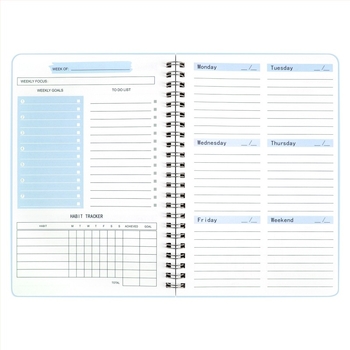 Bloc de notițe cu legare prin spirală și copertă PP, hârtie din pulpă de lemn, 50–100 pagini, stil office, brand Junnuohao