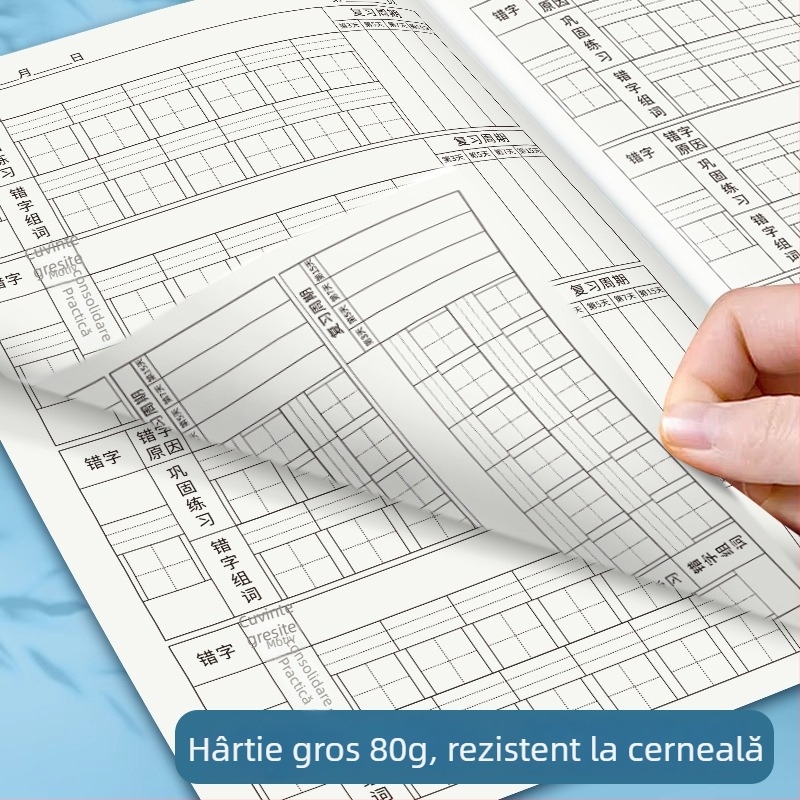 Carnet Chengyu pentru corectarea greșelilor în limba chineză și dictare, hârtie pentru protecția ochilor, 60 de pagini