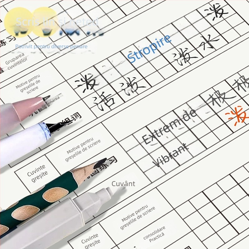 Carnet Chengyu pentru corectarea greșelilor în limba chineză și dictare, hârtie pentru protecția ochilor, 60 de pagini