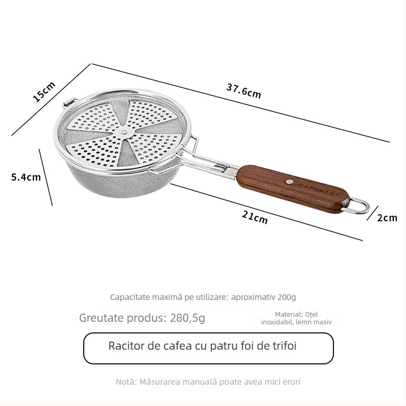 Prăjitor de cafea manual cu filtru din plasă din oțel inoxidabil – stil modern minimalist, pentru cafenea, personalizabil, mărci private licențiate