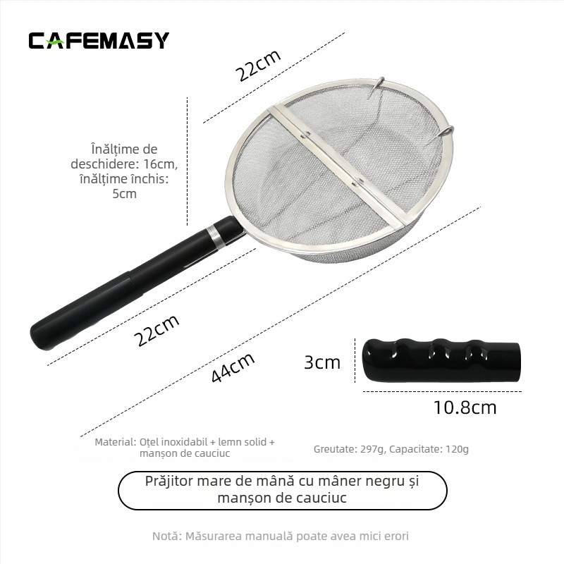 Prăjitor de cafea manual cu filtru din plasă din oțel inoxidabil – stil modern minimalist, pentru cafenea, personalizabil, mărci private licențiate