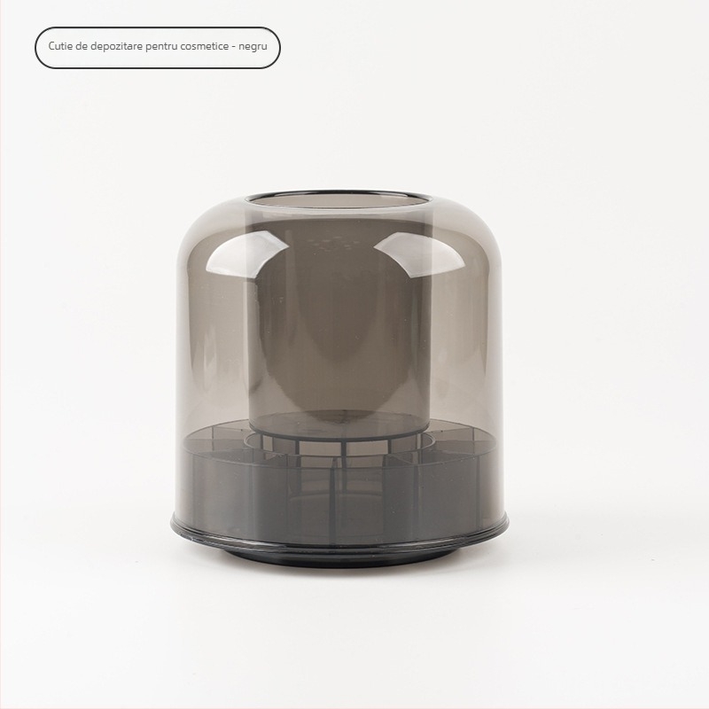 Organizator din acril pentru pensule de machiaj cu capac, pentru birou, model 6390