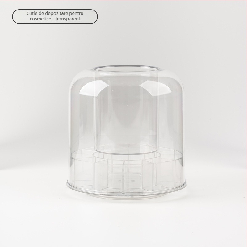 Organizator din acril pentru pensule de machiaj cu capac, pentru birou, model 6390