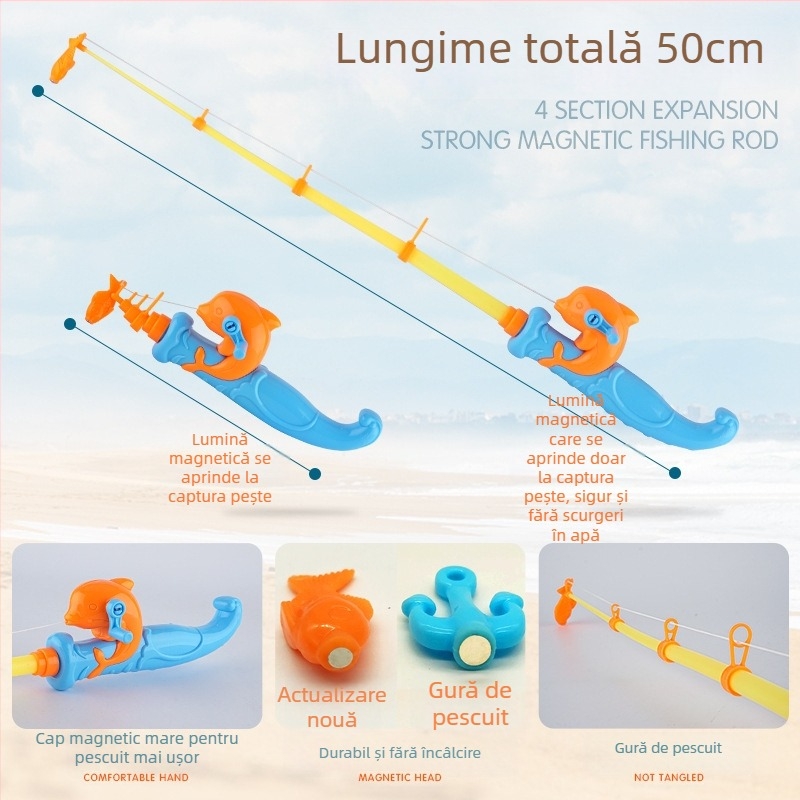 Set de pescuit cu inducție magnetică, educațional pentru 4–6 ani, îmbunătățește coordonarea mână-occhi și interacțiunea părinte-copil — Double Shell